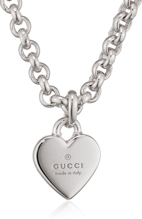 gucci necklace g|Gucci necklace with heart pendant.